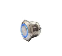 16mm Metal Annular Push Button Switch Ring LED 12V Momentary Car Auto Engine NWPNLXEA(Yellow)