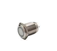 16mm Metal Annular Push Button Switch Ring LED 12V Self-lock Latching Car Auto Engine NWPNLXEA(Green)