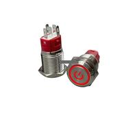 16mm metal button self resetting jog circular power symbol switch self-locking with light power start 12V 110V 220V NWPNLXEA(Red,LOCKING_16MM_12V)