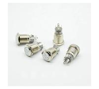 16mm Momentary reset Waterproof Stainless Steel Metal LED Light Power Push Button Switch Racing Car Auto Motorcycle Engine Start NWPNLXEA(Green,12V)