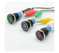 16mm red blue green white Light Car Auto Metal LED Power Push Button Switch Self locking/Reset On-off 5V 12V 24V 110V 220V NWPNLXEA(Yellow Reset,12V)