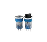 16mm Rotary Button Switch, Three Speed Self-locking and Two Position Key Switch, 11x / 21 Selection Button NWPNLXEA(Two open and two clo-02)