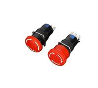 16mm Rotary Push Button Switch Emergency Self-locking Mushroom Head 1NO 1NC Three Pins LAY72 (LA16) NWPNLXEA(Three Pins 1NO1NC)