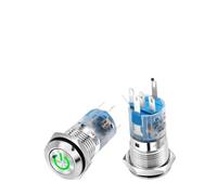 16mm self-locking metal button with power supply indicator light, 220V self reset small button switch NWPNLXEA(Flat symbol ring)