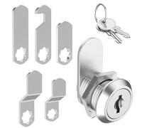 16mm Serrure Boite Aux Lettres avec 5 Plaques de Serrure Différentes et 2 Clés de Sécurité de Came D'armoire pour Boîte Aux Lettres/à Outils, Casier, Classeur