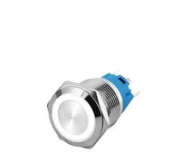 16mm Waterproof Metal Push Button Switch LED Light Momentary Latching Car Engine Power Switch 6V 12V 24V 220V Metal switch NWPNLXEA(White,16MM_12V RESET)