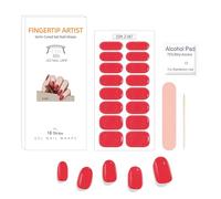 16PCS Bande de Vernis À Ongles en Gel UV, Autocollant Ongle Gel UV Semi Durci, Film pour Ongles Auto-adhésifs, Longue Durée Français Enveloppes à Ongles en Gel pour Femme Fille (Teinte Cerise)