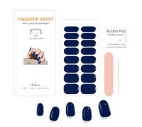 16PCS Bande de Vernis À Ongles en Gel UV, Autocollant Ongle Gel UV Semi Durci, Film pour Ongles Auto-adhésifs, Français Enveloppes à Ongles en Gel pour Femme Fille (leu Foncé Pailleté)