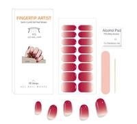 16PCS Bande de Vernis À Ongles en Gel UV, Autocollant Ongle Gel UV Semi Durci, Film pour Ongles Auto-adhésifs, Français Enveloppes à Ongles en Gel pour Femme Fille (Rose Rouge Pailleté)