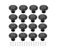 16pcs Black Cabinet Door Handle, Round Drawer Knobs, Single Hole Cupboard Handle Y