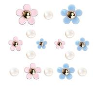 16PCS Charmes de Chaussures Mignon, Breloques de Chaussures Marguerite Perle pour Crocs Sandales à Sabots, Breloques de Décoration de Chaussures pour Femmes Filles, Mode CLOG Charmes, Cadeau de Fête