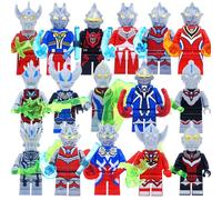 16pcs Cosmic Giant Building Blocks Light Warrior With Weapons Cosmic Heroes Small Particles Puzzle Figures Toys
