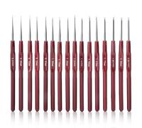 16PCS Crochet Ensemble Poignée Plastique, Ensemble De Crochet 0.5-2.5 MM Kit de Crochets Acier Aiguilles À Tricoter Kit Poignée Aiguilles à Crochets Set Débutant D'aiguilles À Tricoter Pour Domestique