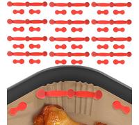 16pcs Ensemble d'Aimant Friteuse à Air, Boucle Magnétique en Silicone pour Friteuse à Air en Forme Bande avec 8 Boucles Magnétiques pour Protéger Panier des Rayures Fixer Papier Cuisson (Rouge)