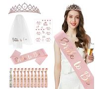 16PCS EVJF Accessoire,Enterrement de Vie de Jeune Fille Accessoire,Kit Accessoire Enterrement de Vie de Jeune Fille,Bride to Be Écharpe Accessoires,EVJF Accessoire,Ensemble de bracelets de décoration