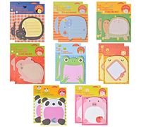 16PCS Feuillets Autocollants Mignons en Forme d'Animaux, Mignonnes Blocs Mémo Mini Notes Autocollantes Colorées Sticky Notes Blocs de Notes Adhésives pour Enfants École Maison Cadeaux Papeterie