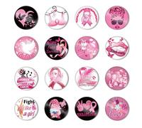 16pcs Français Octobre Rose Ruban Pin's Broches Insigne ComméMoratif Du Cancer Du Sein pour Sensibilisation au Cancer du Sein Goodies Accessoires Pins (Octobre Rose E)