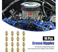 16pcs Graisseur Droit 1/4-28 Filetage Raccord Graisseur Laiton pour Auto Moto