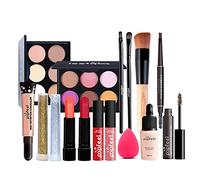 16Pcs Kit de maquillage Complet, Polyvalent Ensemble de Cosmétique avec Fard à Paupières Palette Correcteur Fard à Joues Rouge à Lèvre pour Femme, Tout-en-un Mallette de Maquillage Beauté Set#1