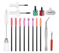 16pcs Kit de Nettoyage Machine Coudre, Outils Nettoyage Crevasses Machine Coudre, y Compris Brosse à Double Tête, Tournevis, Brosse Silicone, Pince à Épiler, Découseur, Accessoires Réparation