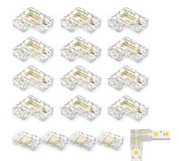 16PCS Mini Connecteur LED COB 2Pin 8mm en L, Pour Bande Led COB Raccord Led Ruban Angle Et Droit Connecteur Led 2 Broches Bande Led Connecteur Pour Installation Éclairage Continue