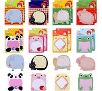 16pcs Notes Autocollantes Animaux,320 Feuilles Mini Notes Adhésives Colorées,Mignonnes Blocs Mémo Autocollant Sticky Notes Pour Maison,Bureau,Cadeaux Pour Enfants