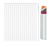 16pcs Pailles Rechange, Compatibles avec Owala Freesip Bouteilles d'Eau 24oz/32oz Pailles en Plastique Réutilisables avec Brosse de Nettoyage Accessoires pour Gobelets Isothermes de Voyage (Blanc)