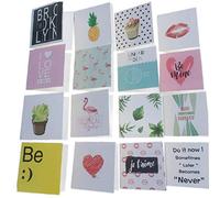 16pcs / Set Cartoon D'Anniversaire Cartes De Voeux Vierge Nouvel An Voeux Carte Postale Créative Mini Cartes Carte De Noël De Style Au Hasard