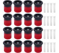 16PCS Variable Arc Nozzles - 360° Adjustable Pop-Up Sprinkler Heads Compatible, High-Efficiency Garden Lawn Irrigation Set, for Gardens, Terraces, Lawns (Red)