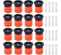 16PCS Variable Arc Nozzles - 360° Adjustable Pop-Up Sprinkler Heads Compatible, High-Efficiency Garden Lawn Irrigation Set, for Gardens, Terraces, Lawns (Orange)