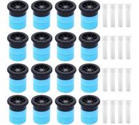 16PCS Variable Arc Nozzles - 360° Adjustable Pop-Up Sprinkler Heads Compatible, High-Efficiency Garden Lawn Irrigation Set, for Gardens, Terraces, Lawns (Light Blue)