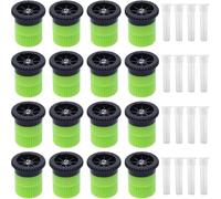 16PCS Variable Arc Nozzles - 360° Adjustable Pop-Up Sprinkler Heads Compatible, High-Efficiency Garden Lawn Irrigation Set, for Gardens, Terraces, Lawns (Green)
