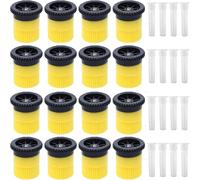 16PCS Variable Arc Nozzles - 360° Adjustable Pop-Up Sprinkler Heads Compatible, High-Efficiency Garden Lawn Irrigation Set, for Gardens, Terraces, Lawns (Yellow)