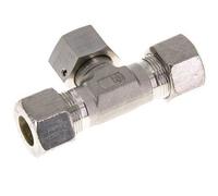 16S Acier inoxydable Té en forme de T Raccord à compression avec émerillon 400 bar FKM Ajustable ISO 8434-1