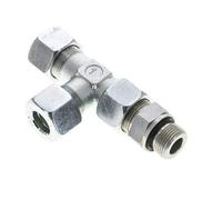 16S & M22x1.5 Acier zingue Raccord en T à angle droit avec filetage mâle 400 bar Ajustable ISO 8434-1