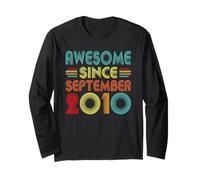 16th Birthday Idea Awesome Since September 2010 16 Years Old Manche Longue