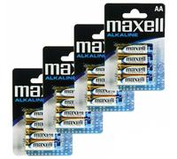 16x Batteries Alcalines Maxell AA 1,5V LR6 R6 MN1500 E91 BULK