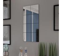 16x Carreaux de Miroir sans Cadre Verre Mural Salle de Bain Salon vidaXL