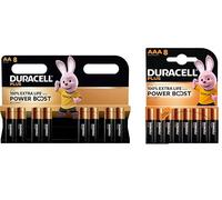 16X Piles Duracell AA + AAA Plus Power Boost (1 Blister de 8 Piles AA 150% Plus Longue + 1 Blister de 8 Piles AAA 100% Plus Longue) 16 Piles (LR6/MN1500 + LR03/MN2400)