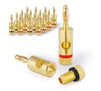 16x Premium Fiche Banane pour Tous Câble 0,75mm ² À 6mm ² Plaqué Or