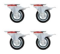 16x Roulettes Pivotantes avec Frein Double 75 mm Table Basse Etabli vidaXL