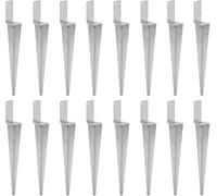 16x Support de poteau universel à encastrer L, Support de poteau en acier galvanisé à chaud Manchon de sol articulé pour poteaux Ancrage de poteau en acier Argenté (16, 70x600)