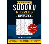 16x16 Sudoku Puzzle Book Easy: Large Print Extreme Sudoku Puzzles for Adults and Teens | Brain Training Logic Games with Full Solutions | Volume 1