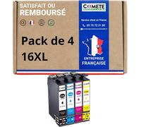 16XL - 4 Cartouches d'encre Compatibles avec Epson 16 XL Stylo Plume - pour Epson Workforce WF-2510 WF-2750 WF-2760 WF-2660 WF-2650 (1 Noir et 3 Couleur)