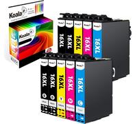 16XL Cartouche d¿Encre Compatible pour Epson 16 XL 16XL T1631 T1632 T1633 T1634 pour Workforce WF-2010 WF-2510 WF-2520 WF-2530 WF-2540 WF-2630 WF-2650 WF-2660 WF-2750 (Pack de 10)