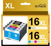 16Xl Compatible Cartouches D'Encre Pour Epson 16 16 Xl Pour Epson Workforce Wf-2630 Wf-2760 Wf-2750 Wf-2660 Wf-2650 Wf-2540 Wf-2530 Wf-2510 Wf-2010 (Noir, Cyan, Magenta, Jaune, 10-[ENC942503]