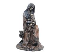 17,1 cm Mère Mary tenant bébé Jésus Figurine en bronze coulé à froid d'