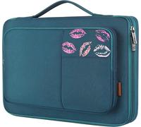 17-17.3 Pouces Housse Protectrice Pour Ordinateur Portable Mallette Avec Lèvres Sérigraphiées Sac De Transport Compatible Avec Dell/Msi Gs73Vr Stealth Pro/Hp/Ideapad/Acer,Bleu Vert Bleu