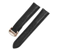 17 23 23 mm STRAPE LETTE BORD COURT DE COURTURE BLACK COMPATIBLE COMPATIBLE AVEC LA SOLO MALON DES MONTRES MALES SERRIEUR (Black Silver, 20 mm)