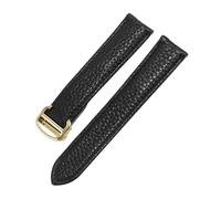 17 23 23 mm STRAPE LETTE BORD COURT DE COURTURE NOIRME COMPATIBLE COMPATIBLE AVEC LA SOLO MALON DES MONTRES MALES SERRIEUR (Black Silver, 20 mm)